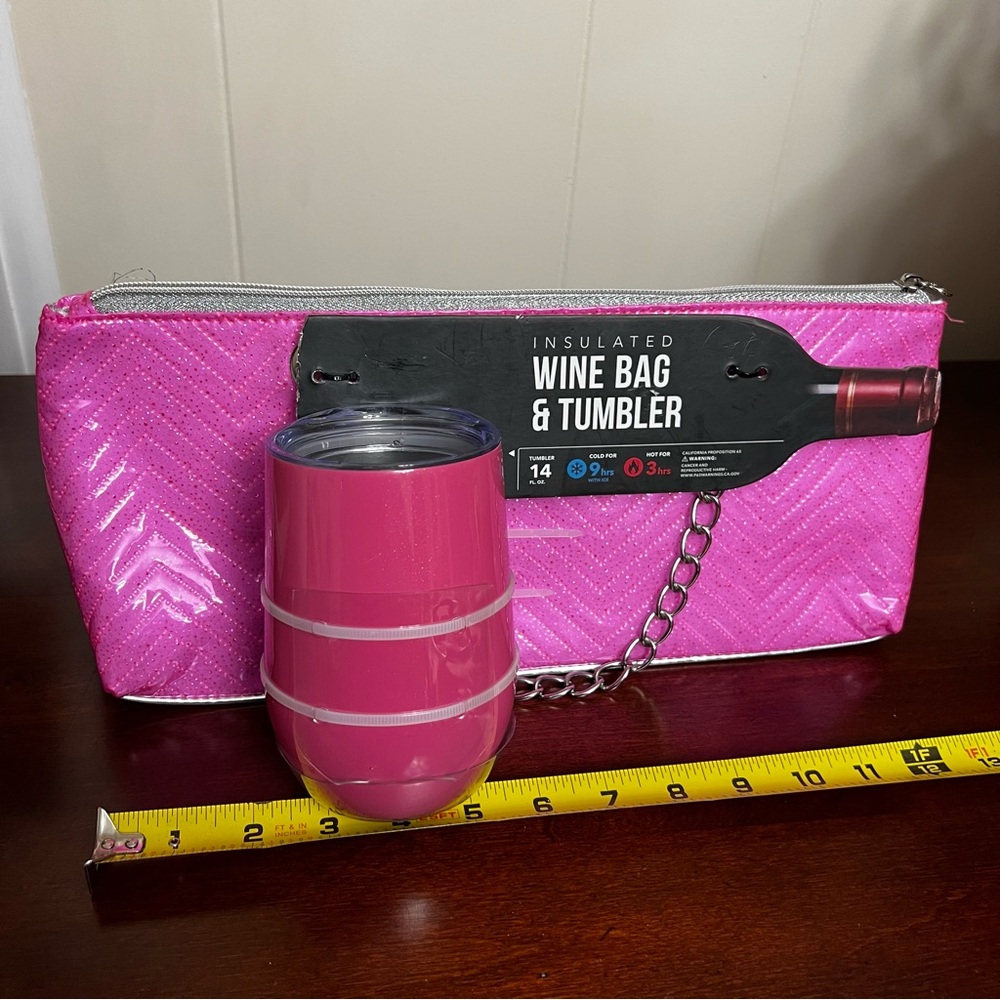 Insulated Wine bag & tumbler pink great gift - Picture 6 of 9